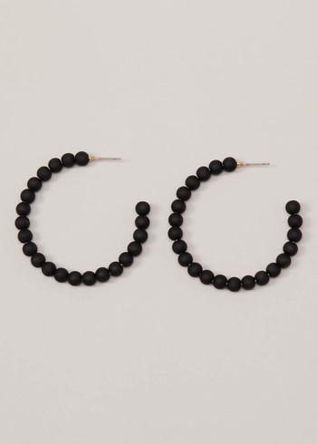 Phase Eight Matte Bead Hoop Jewellery Black Australia | SP8024915